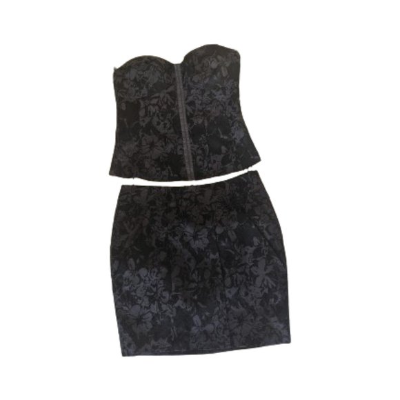 VERO MODA Black Gray Bustier and Skirt Size Size 42 (10-12 US) - Picture 2 of 8